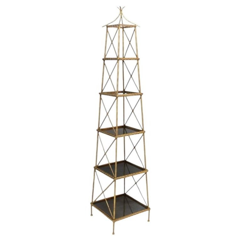 Aesthetic Brass & Glass 5-Stack Nesting Side Stand Set 20thC