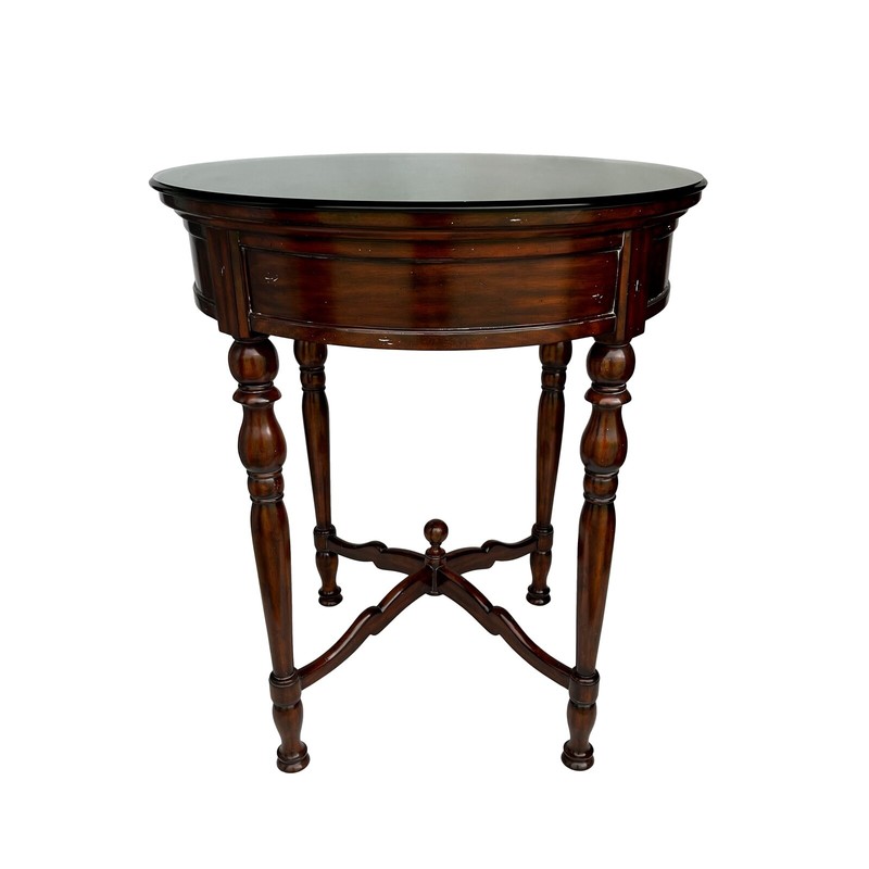 Maitland Smith Pub Game Room Mahogany Table with Hammered Copper Top Under Glass