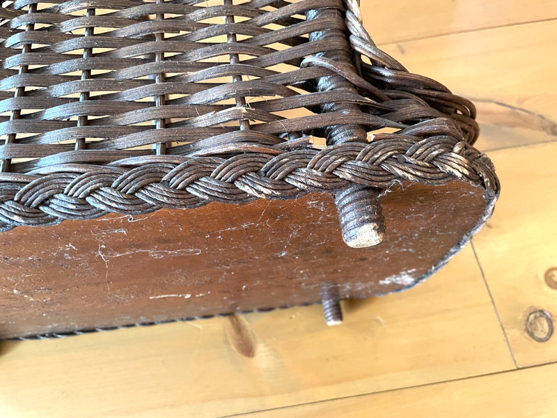 19th Century NATURAL Wicker Heywood-Wakefield LOG/ MAGAZINE HOLDER CANTERBURY gallery
