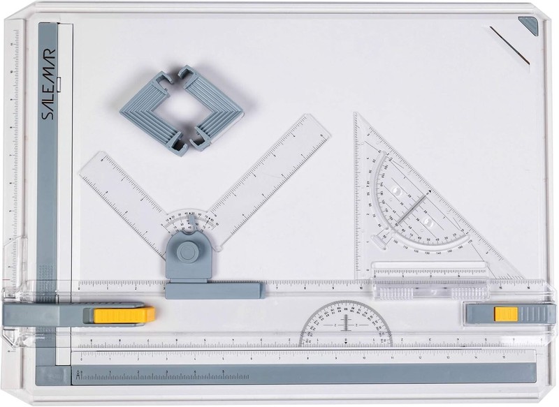 Complete Inch Scale Drafting Table with Protractor and Anti-Slip Support gallery