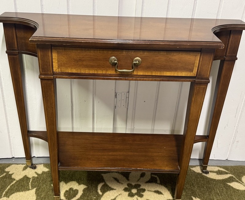 Antique Columbia Manufacturing Inc Inlaid Console Table