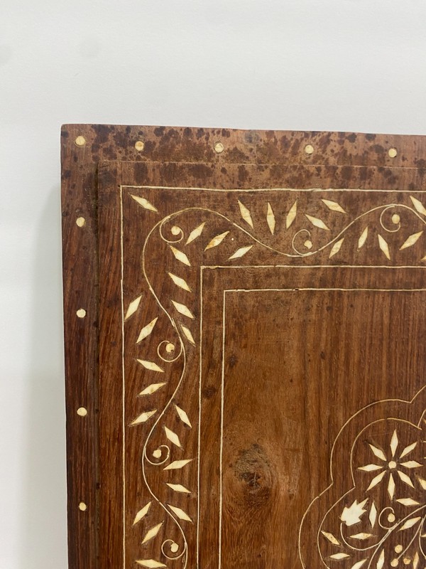 Vintage Anglo-Indian Bone Inlay Rosewood Panel - Decorative Table Top / Wall Art gallery