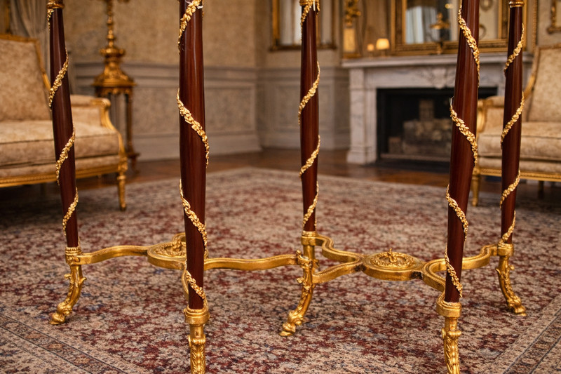 Tables Louis XVI Pair (2 pcs) Mahogany Marble Top Bronze Mounted French Elegance gallery