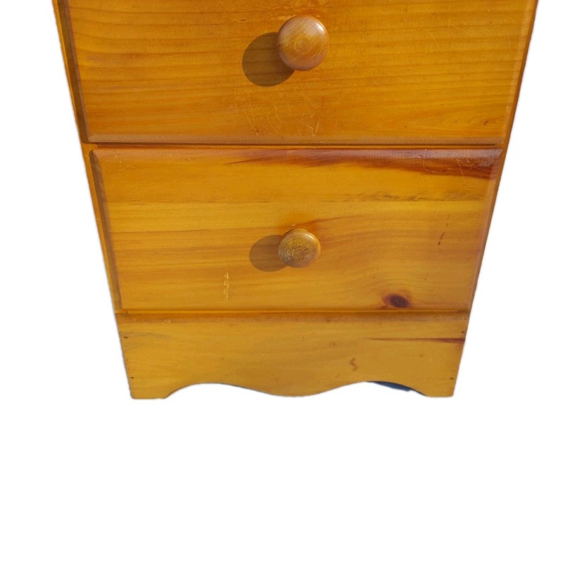 VINTAGE S.J. BAILEY & SONS MASTERCRAFT PINE WOOD 3 DRAWER NIGHT STAND gallery