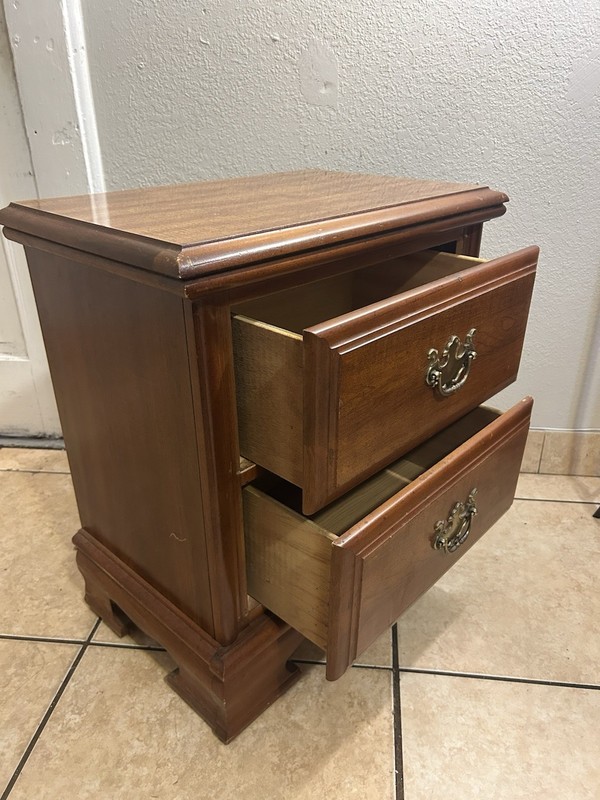 Vintage Maple Night Stand End Table w/ 2 Drawers gallery
