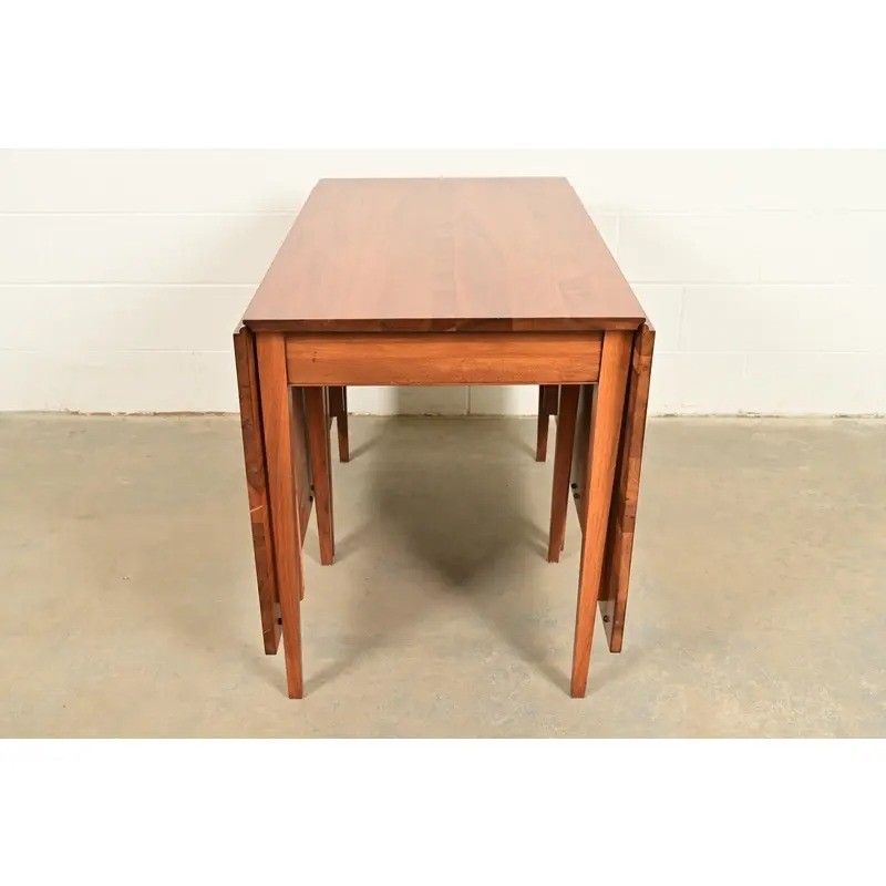 Henkel Harris Federal Solid Walnut Drop Leaf Dining Table, Circa 1960s gallery