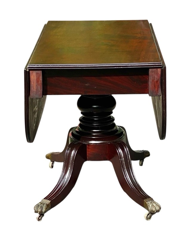 Antique Boston Mahogany Classical Drop Leaf Dining Table gallery