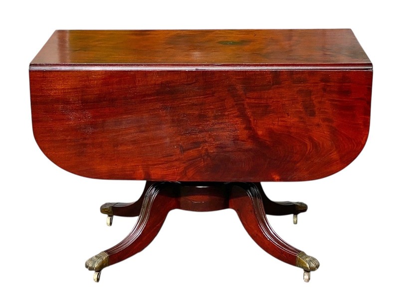 Antique Boston Mahogany Classical Drop Leaf Dining Table gallery