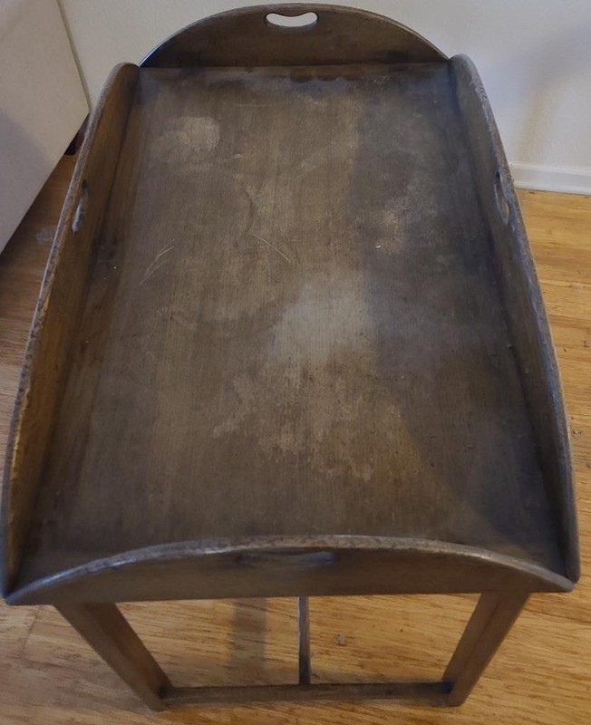 Antique Mahogany Butler’s Tray Table – Fixed Base – GDC – USEFUL and STYLISH gallery