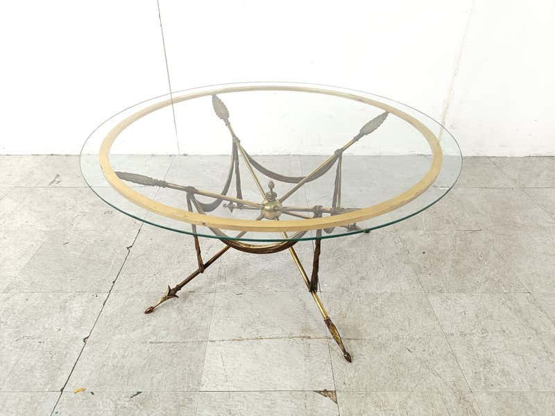 Classical Brass Jansen Style Coffee Table 1970 & 2 End Tables from Spain gallery