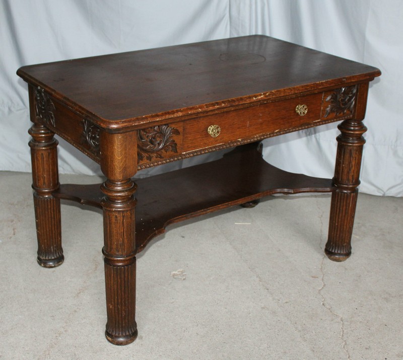 Antique Quarter sawn Oak Library Table