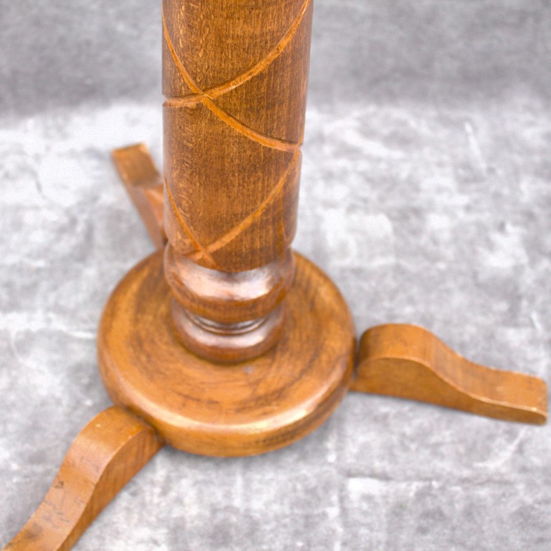 Anitque solid wood pedestal bonsai table carved column home decor US TARIFFS INC gallery