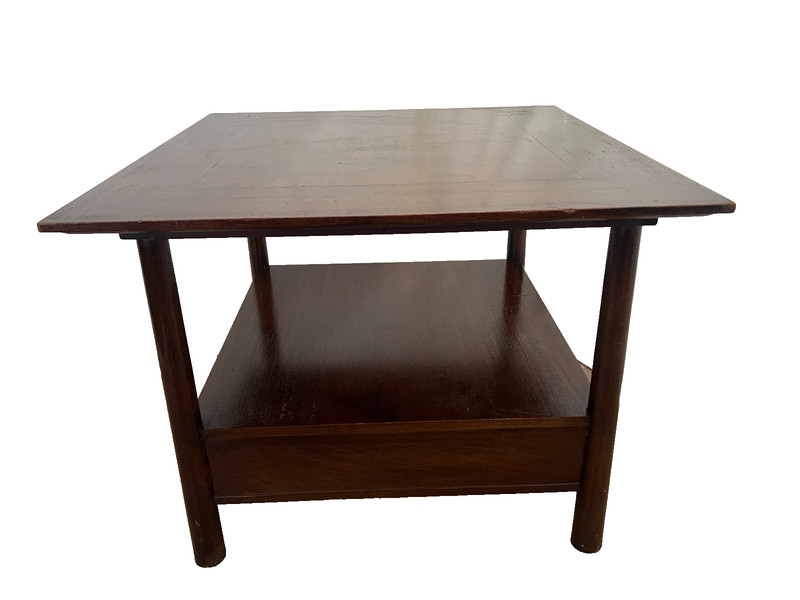 Henredon Nightstand Side Table with one Drawer and bottom Shelf Dark Walnut gallery