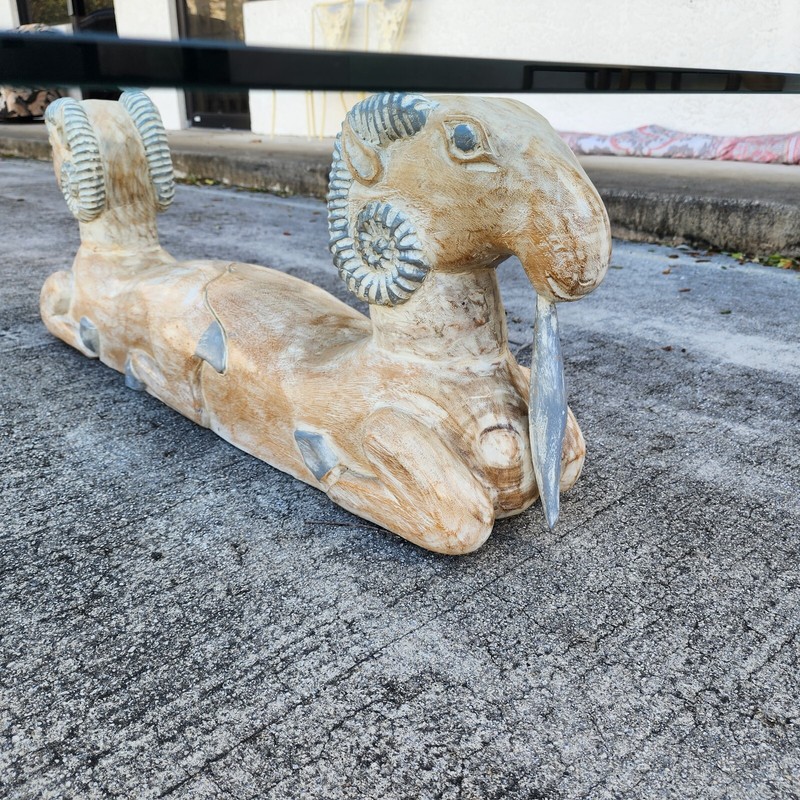 Rams Heads Coffee Cocktail Table Wood gallery