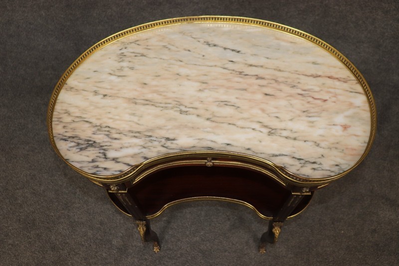 Francoise Linke Attributed Marble Top Louis XV Bronze Mounted End Tables gallery