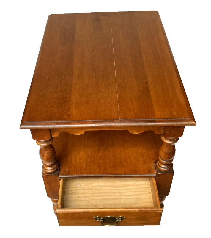 VINTAGE TELL CITY YOUNG REPUBLIC SOLID MAPLE NIGHTSTAND SIDE TABLE WITH DRAWER gallery