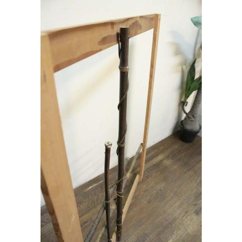 Japanese Wooden Window Frame F Size 30cm (11.8in) Bamboo Used K15927 gallery