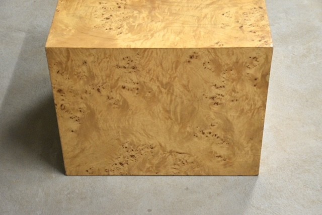 Burl Cube End Table by Milo Baughman gallery