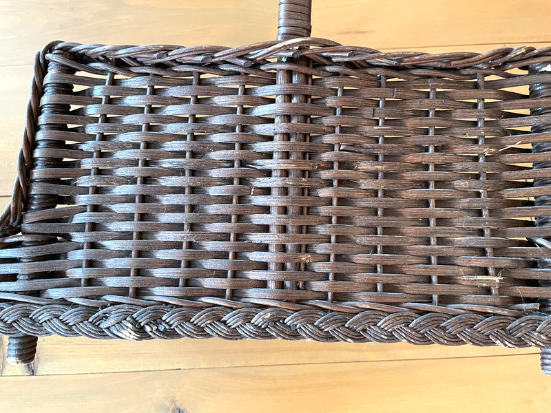19th Century NATURAL Wicker Heywood-Wakefield LOG/ MAGAZINE HOLDER CANTERBURY gallery