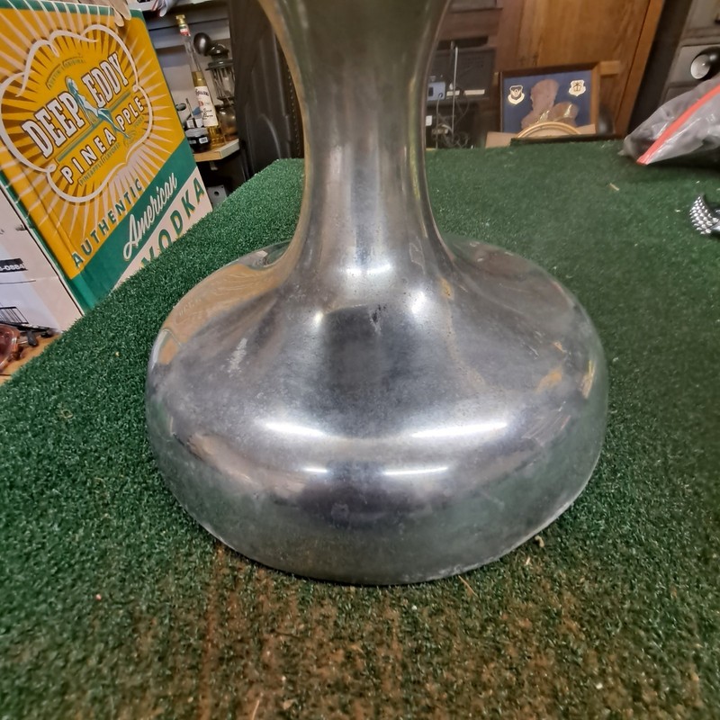 Mid Century Modern Aluminum Abstract Table Stand Stool Base 19" x 11" gallery