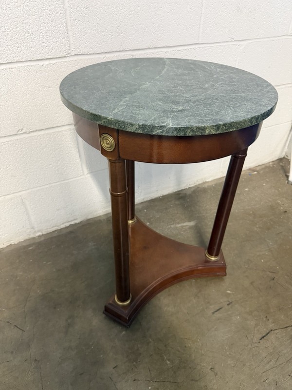 Bombay Co French Empire Neoclassical Style Mahogany Marble Side Table gallery