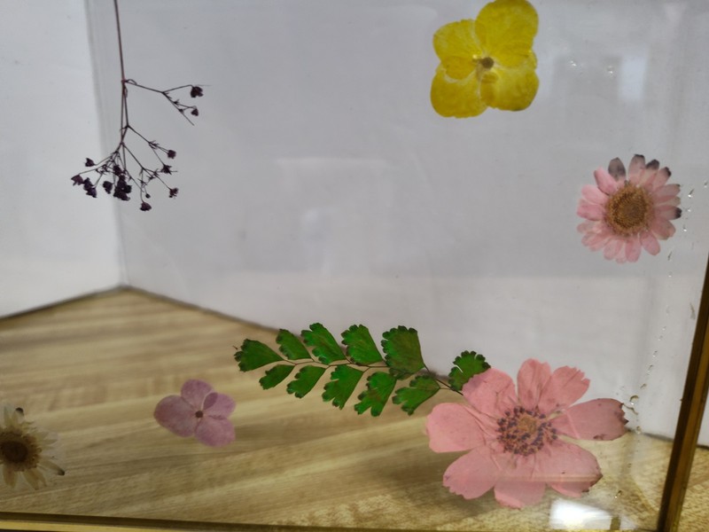 Glass And Brass Wildflower Tray For Dresser Bath Accent Trinket 5" X 15" gallery