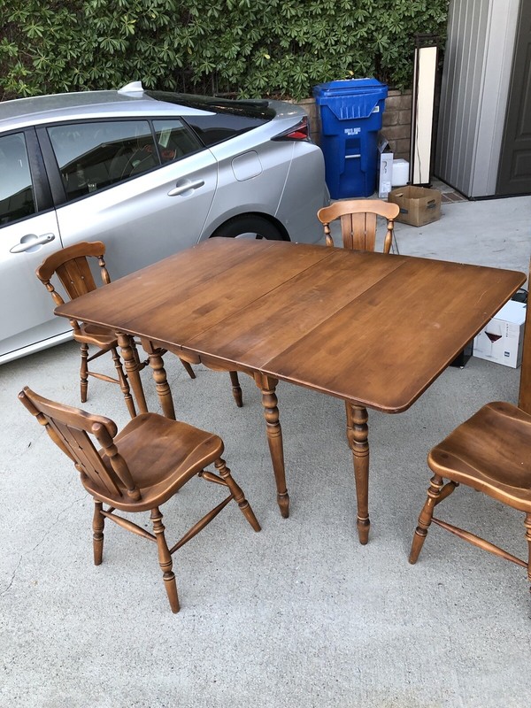 Antique Rock Maple Table and Corner Cabinet gallery