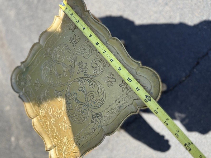 Vintage Italian Florentine Side Table Gold Baroque MCM 12" X 12"X 17” gallery