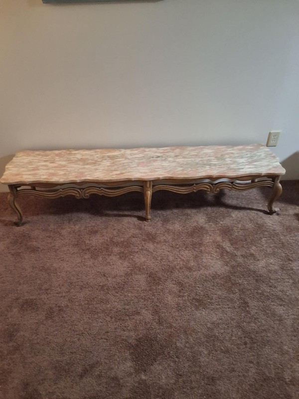 Mid-century Marble Coffee Table 75 Wide X 18 Deepx 15 Tall