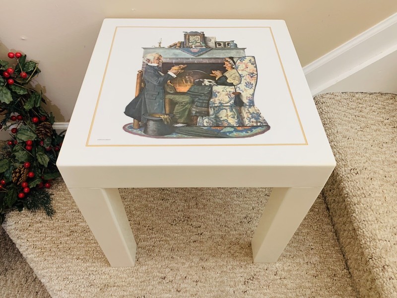 Norman Rockwell End Coffee Table Seat Chair Portable ©️1972 C.P.C./DAC N.Y.- EUC