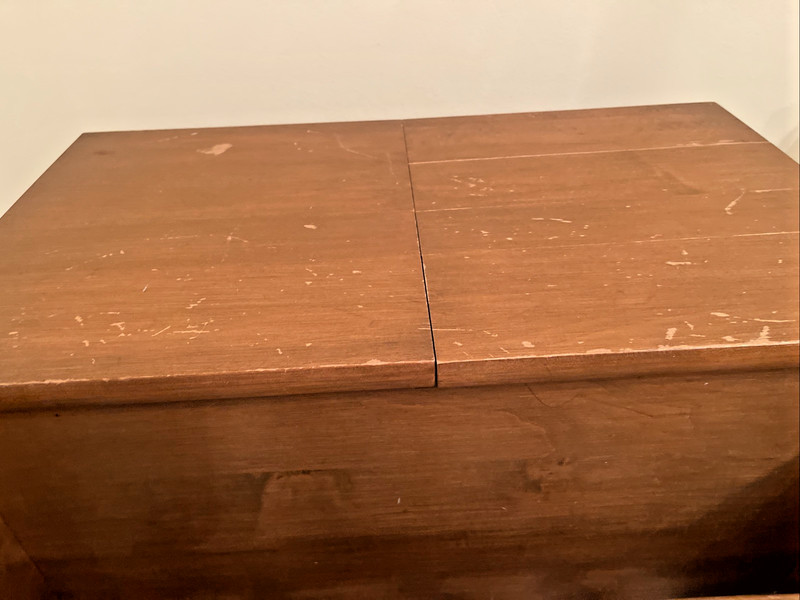 Vintage Rustic Country Colonial Maple Wood Dough Box End Table Lift Top Lid gallery