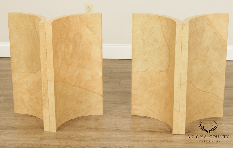 Vintage Postmodern Faux Goatskin Sculptural Table Bases gallery