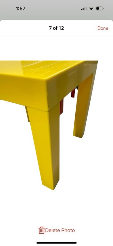Mid Century Multi Color Plastic Parsons Tables - a Set of 3 Snack Tables gallery