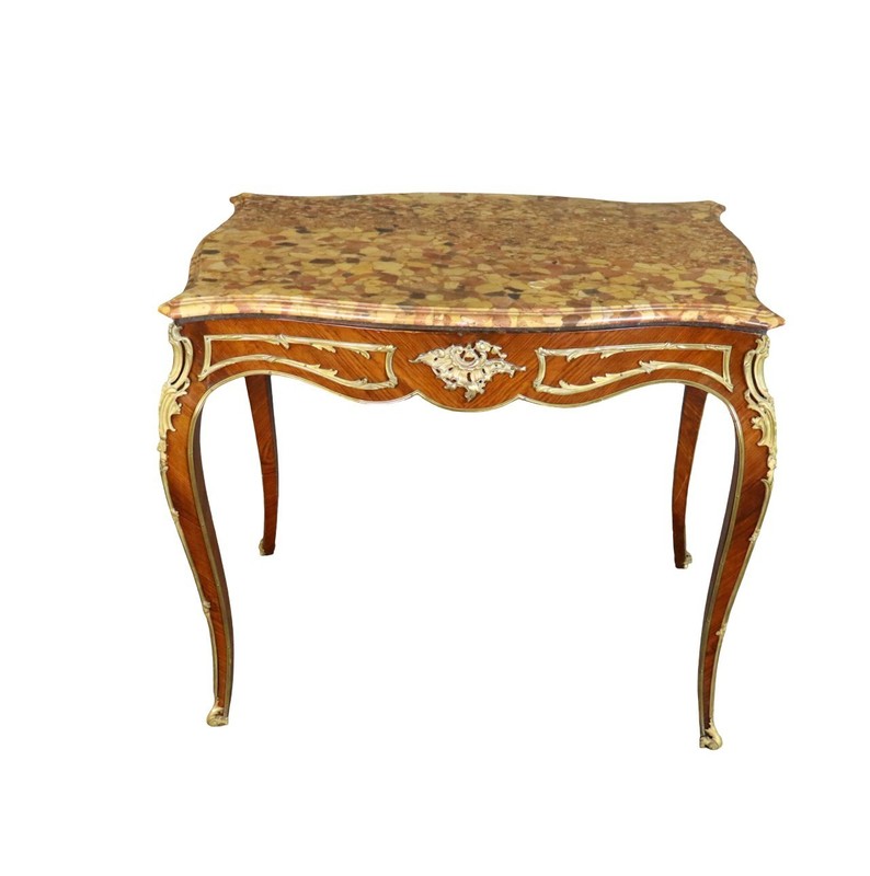 Linke Style 19th Century Bronze Mounted Marble Top Center Table