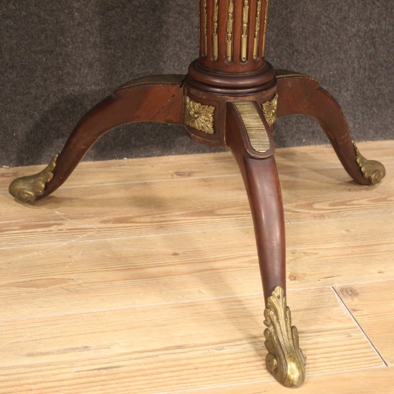 Side table wood marble bronze gueridon French furniture etagere 20th century gallery