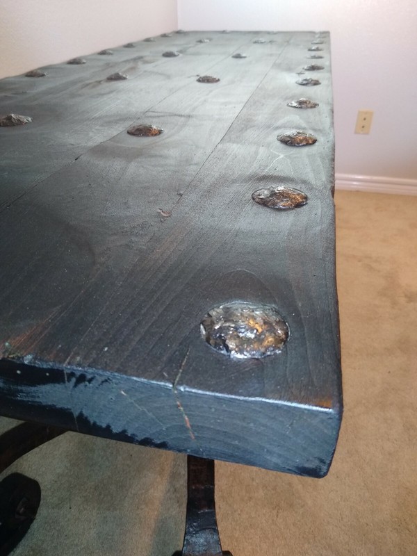 Exquisite reclaimed wood Table with iron details gallery