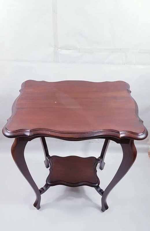 Antique Hall Console Table Hard wood and bottom shelf 1960s