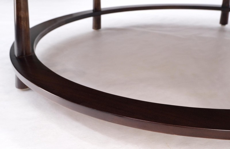 Gibbings for Widdicomb Mid-Century Modern Round Walnut Coffee Table Tapered Legs gallery