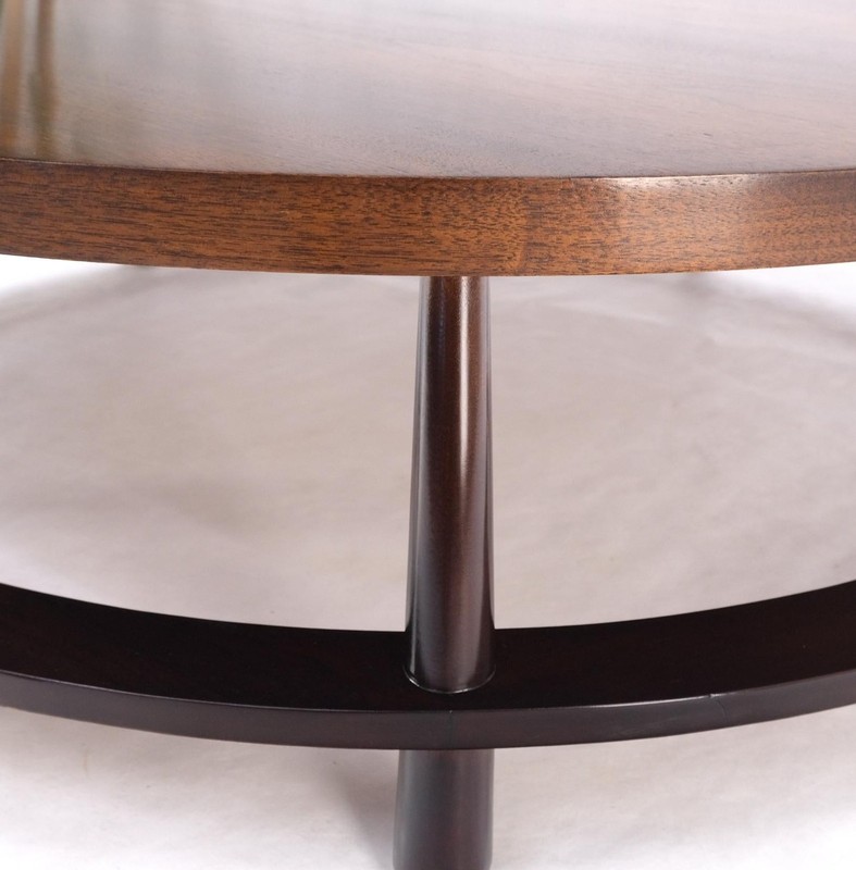 Gibbings for Widdicomb Mid-Century Modern Round Walnut Coffee Table Tapered Legs gallery