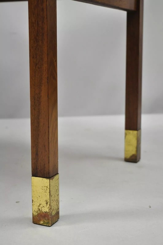 Mid Century Modern Walnut & Brass American of Martinsville End Tables - a Pair gallery