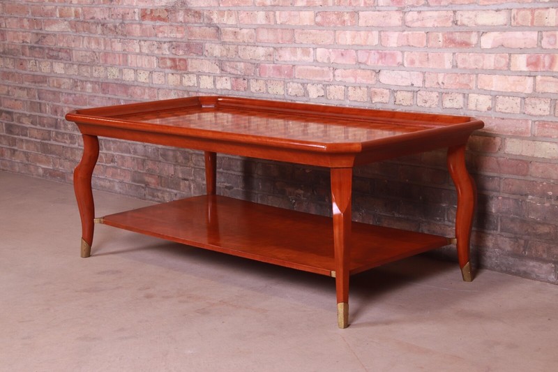 John Widdicomb Italian Provincial Parquetry Top Two-Tier Coffee Table gallery