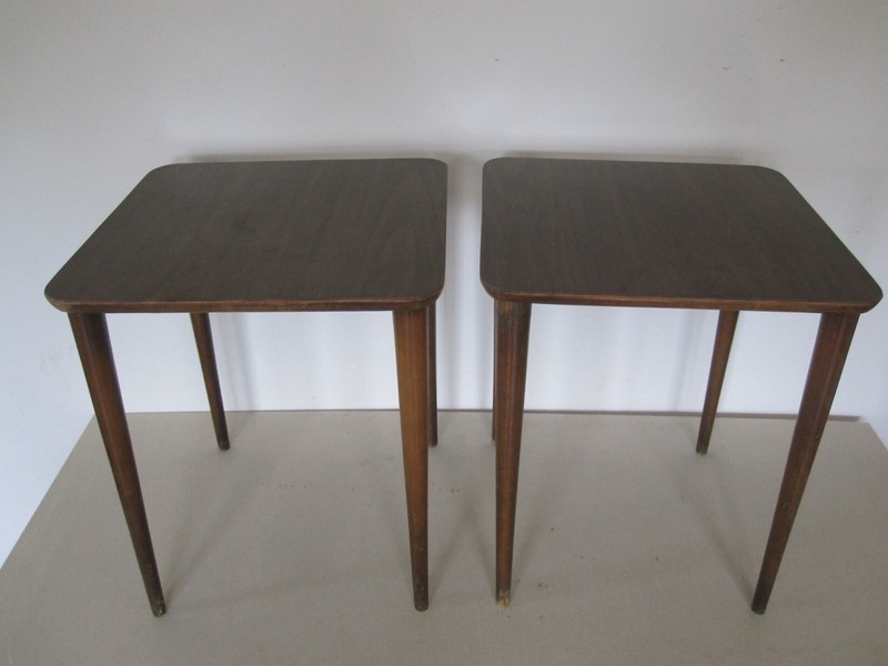 (2) Mid Century Modern MCM (Square) End Accent Tables / 15" X 15" / 17" Height gallery