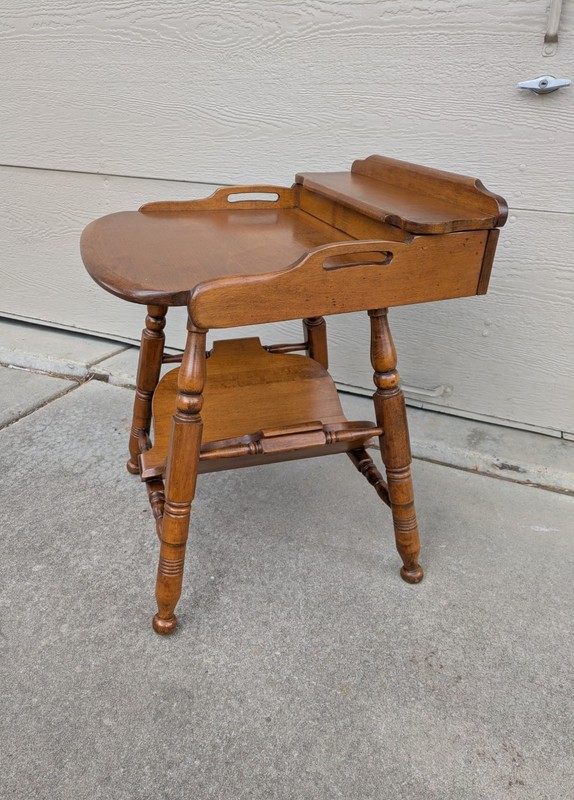 Vintage Sprague & Carleton Mid Century Modern Maplelux Maple Wood Step Table gallery