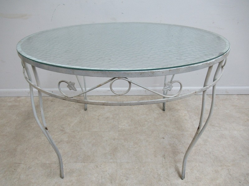 Vintage Round Outdoor Patio Porch Ivy Iron Dinette Dining Table gallery