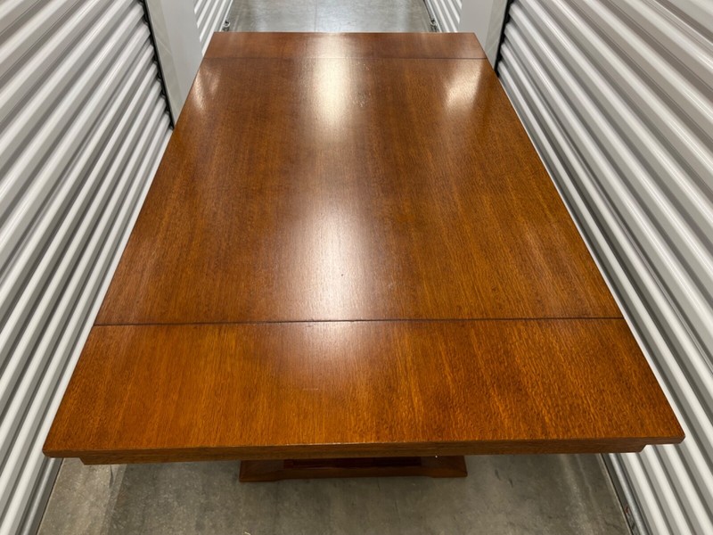 Oak Mission Arts & Crafts Dining Table & 6 Chairs by Bassett Furniture