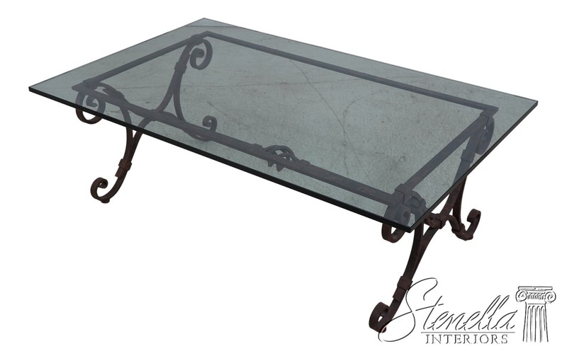 65810EC: Iron Base Glass Top Coffee Cocktail Table