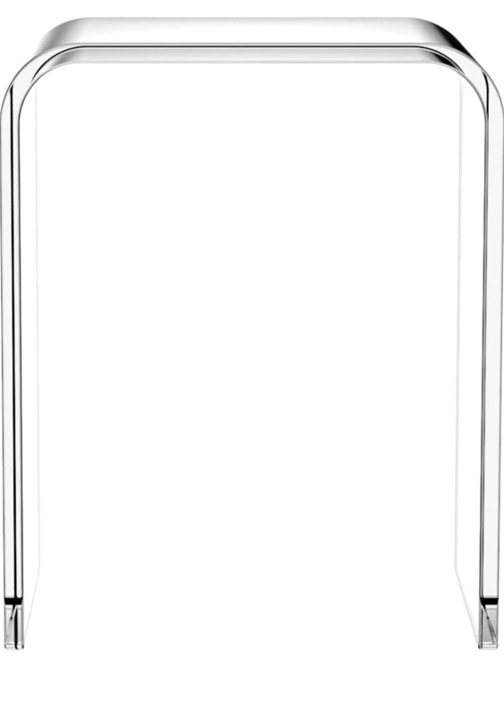 WAHFAY Acrylic End Table, 16" L × 12" W × 18" H Transparent Small Side Table gallery