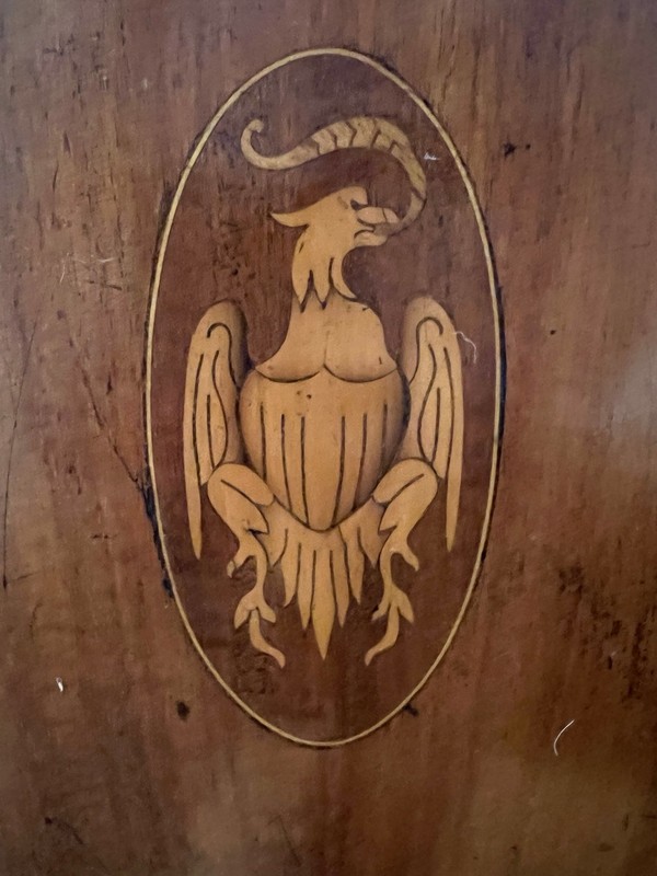 Antique Federal Mahogany Tilt Top Table with American Eagle Marquetry, C 1790 gallery