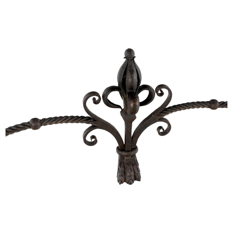 Large Heavy Wall Wrought Iron Base Marble Top Console Hall Entry Table MINT! gallery