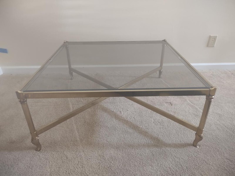 Vintage brass and glass coffee table